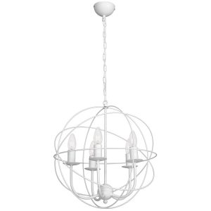 Lampa wisząca biały matowy Globe 5xE14x15W wym: 95x40x40 cm Luminex 845683