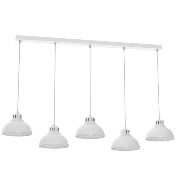 Lampa wisząca biały matowy Sven 5xE27x15W wym: 110x125x21 cm Luminex 846570