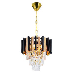 Lampa wisząca Bilbao 3-punktowa metalowa czarno-złota 1077837