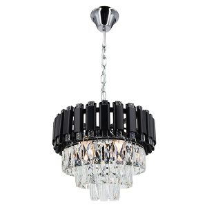 Lampa wisząca Bilbao 4-punktowa metalowa czarno-srebrna 1077826
