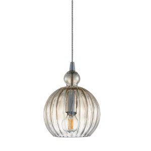 Lampa wisząca Biron szklany barwiony klosz chromowana 1xE14x60W IP20 Italux 1019377 Lampa wisząca Biron szklany barwiony klosz chromowana 1xE14x60W IP20 Italux 1019377
