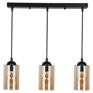 Lampa wisząca Bistro 3-punktowa stalowa czarno-brązowa 524310