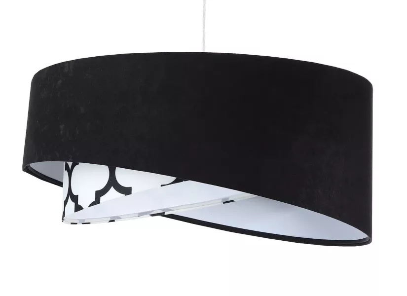 Lampa wisząca BLACK VELVET czarna/biała 391381