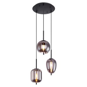 Lampa wisząca Blacky 3-punktowa szklana czarna 53450 Lampa wisząca Blacky 3-punktowa szklana czarna 53450