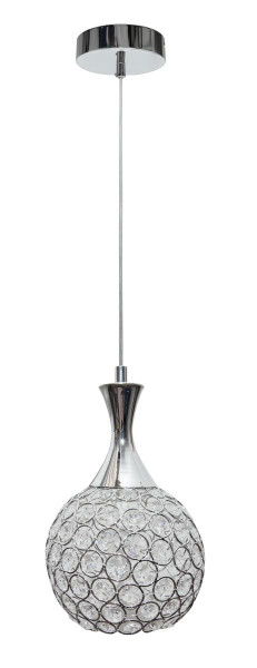 Lampa wisząca Bodek glamour chromowana z kryształkami E27 1x60W 100 cm IP20 1043625