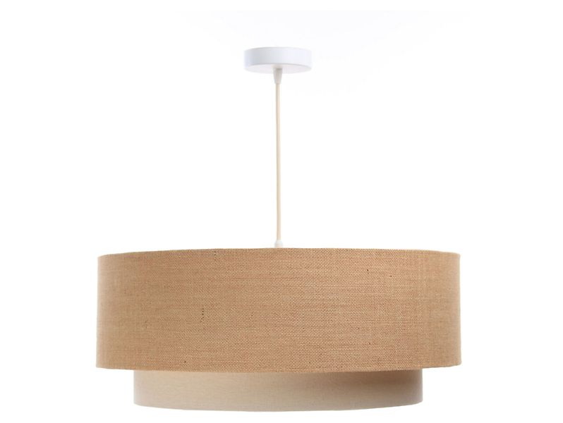 Lampa wisząca Boho 40 cm tkaninowa beżowa 55944