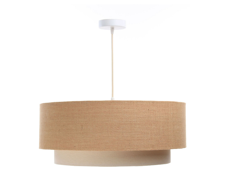 Lampa wisząca Boho 50 cm tkaninowa beżowa 55945