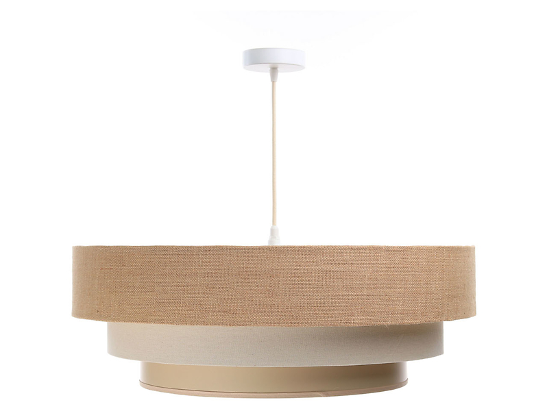 Lampa wisząca Boho 60 cm tkaninowa beżowa 55939