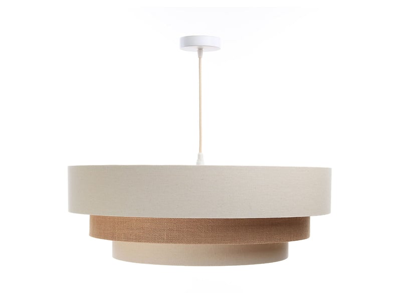 Lampa wisząca Boho 60 cm tkaninowa beżowa 55940