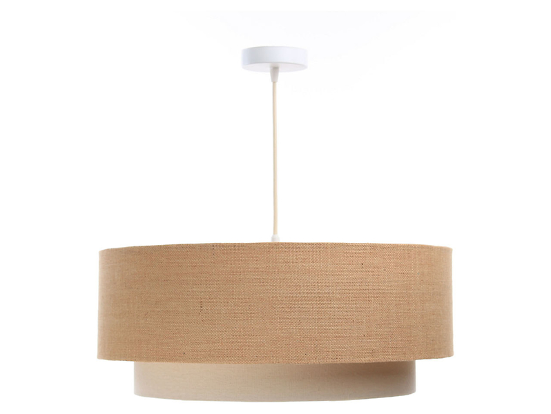 Lampa wisząca Boho 60 cm tkaninowa beżowa 55946