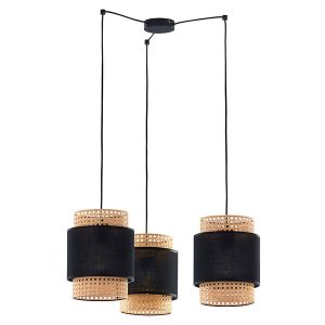 Lampa wisząca Boho Black 70 cm metalowa beżowo-czarna 55795 Lampa wisząca Boho Black 70 cm metalowa beżowo-czarna 55795