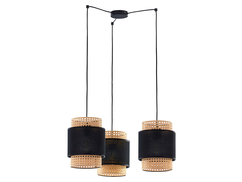 Lampa wisząca Boho Black 70 cm metalowa beżowo-czarna 55795