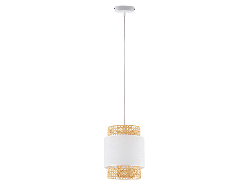 Lampa wisząca Boho tkaninowa biała 56236