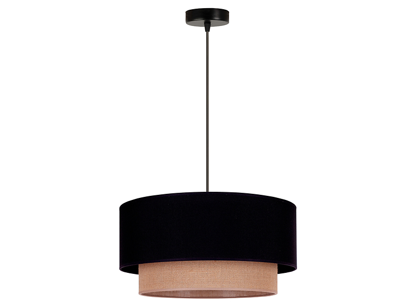 Lampa wisząca Boho tkaninowa czarno-beżowa 333585