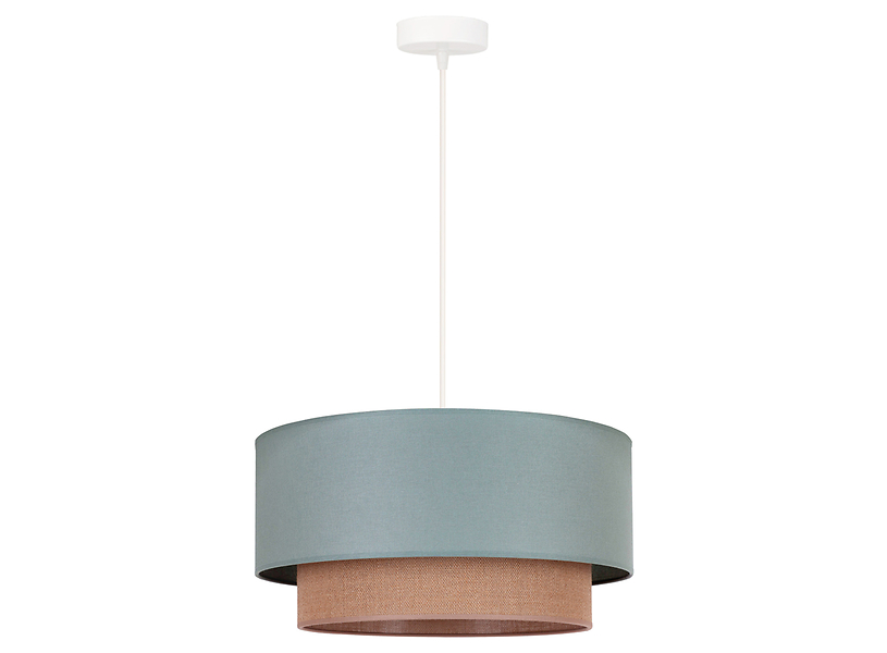 Lampa wisząca Boho tkaninowa niebiesko-beżowa 333584