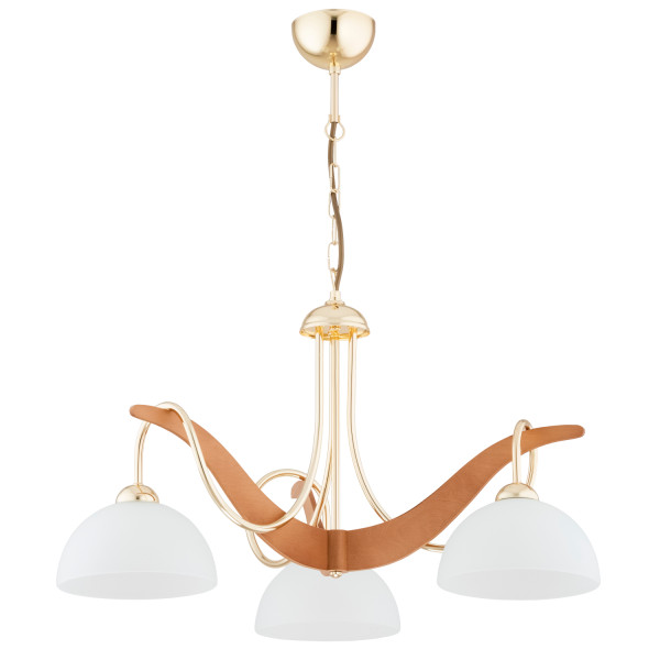 Lampa wisząca BOLENO białe klosze jasne drewno 3xE27x15W IP20 Alfa 1025530
