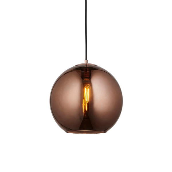 Lampa wisząca BOLI miedziana 1xE27x20W wym:155x30x30cm IP20 Endon 1026797