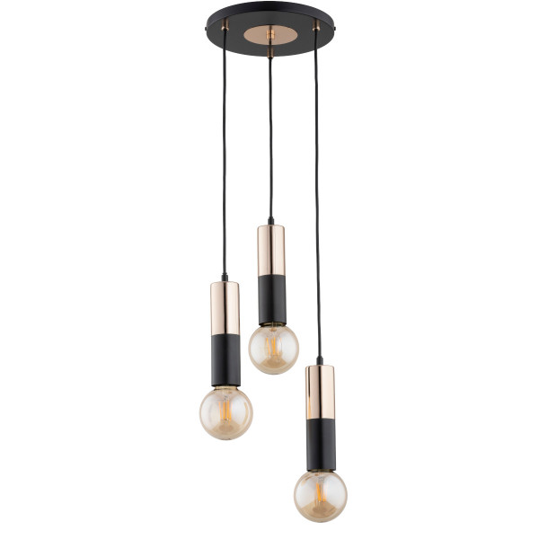 Lampa wisząca BOLID tubki czarna 3xE27x15W wym:85x24x24cm IP20 Alfa 986315