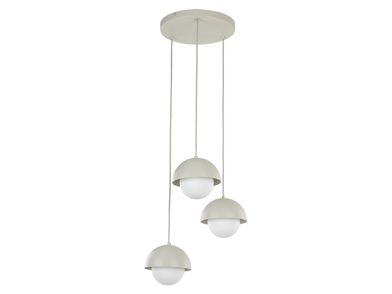 Lampa wisząca Bono 3-punktowa szklana beżowo-biała 296137