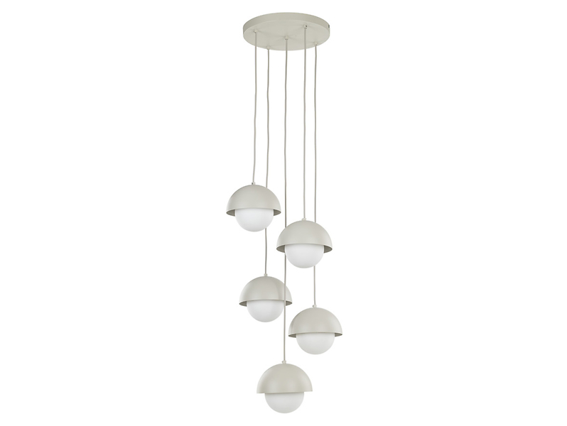 Lampa wisząca Bono 5-punktowa szklana beżowo-biała 296141