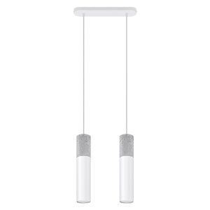 Lampa wisząca Borgio 2-punktowa stalowa biała 53891