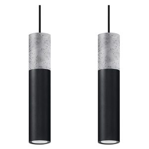 Lampa wisząca Borgio 2-punktowa stalowa czarna 47732