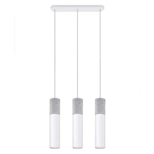Lampa wisząca Borgio 3-punktowa stalowa biała 53892