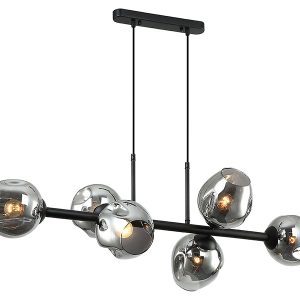 Lampa wisząca Borgo 6-punktowa stalowa czarna 63967 Lampa wisząca Borgo 6-punktowa stalowa czarna 63967