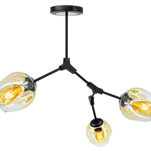Lampa wisząca Boston 3-punktowa metalowa czarna 55338 Lampa wisząca Boston 3-punktowa metalowa czarna 55338