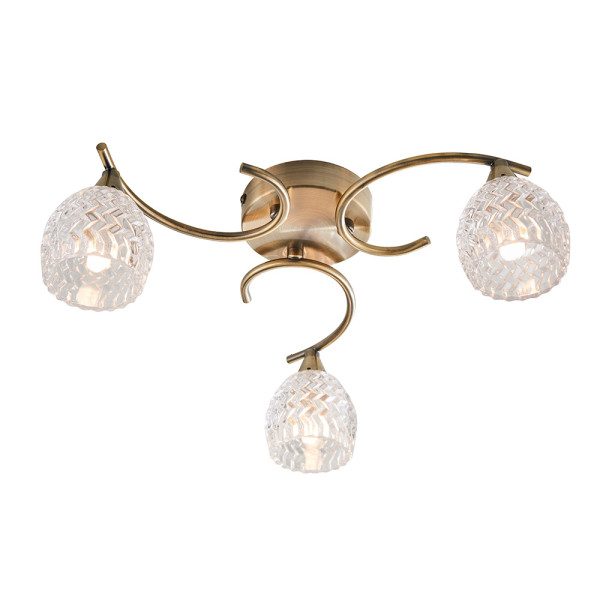 Lampa wisząca BOYER antyczna mosiężna 3xG9x15W wym:13,5x40x40cm IP20 Endon 1030269