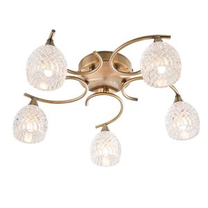 Lampa wisząca BOYER antyczna mosiężna 5xG9x15W wym:13,5x41x41cm IP20 Endon 1030290 Lampa wisząca BOYER antyczna mosiężna 5xG9x15W wym:13,5x41x41cm IP20 Endon 1030290