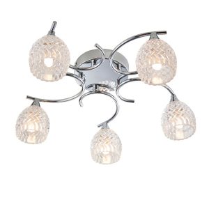Lampa wisząca BOYER chromowana 5xG9x15W wym:13,5x41x41cm IP20 Endon 1030386