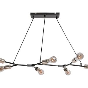 Lampa wisząca Branwen 7-punktowa metalowa czarna 194515