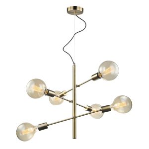 Lampa wisząca brąz antyczny Madalyn 6xE27x40W wym: 130x51x51 cm Italux 860083