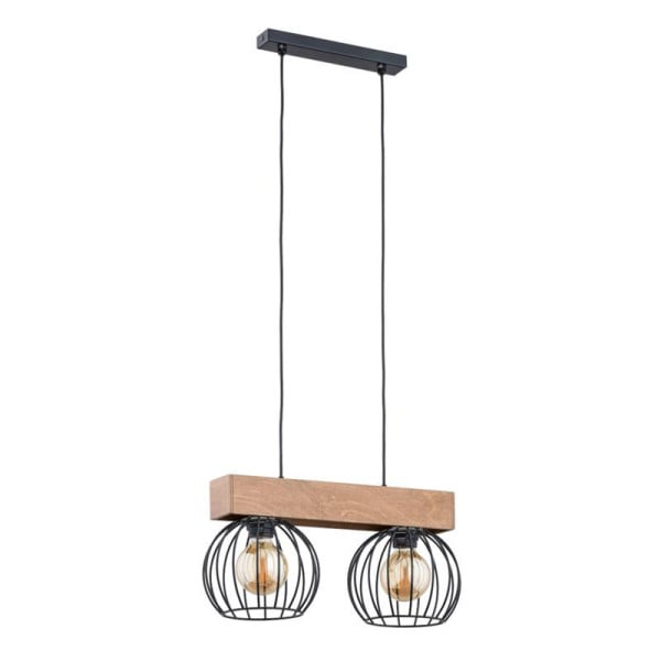Lampa wisząca brązowa ARIZAN 2xE27x15W wym: 90x41x18 cm Alfa 845320