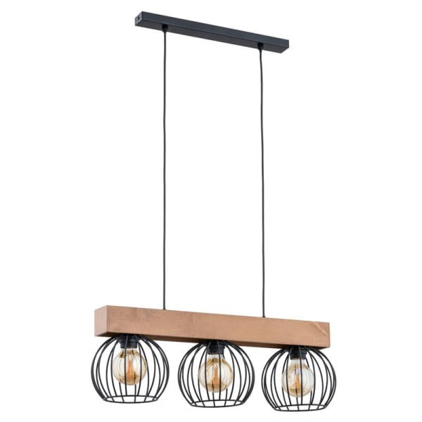 Lampa wisząca brązowa ARIZAN 3xE27x15W wym: 90x60x18 cm Alfa 846247