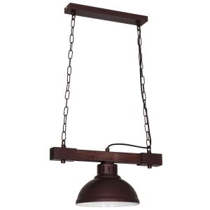 Lampa wisząca brązowa-ciemne drewno Hakon 1xE27x15W Luminex 846478