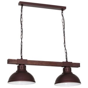 Lampa wisząca brązowa-ciemne drewno Hakon 2xE27x15W Luminex 846358