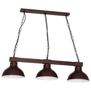 Lampa wisząca brązowa-ciemne drewno Hakon 3xE27x15W Luminex 846544