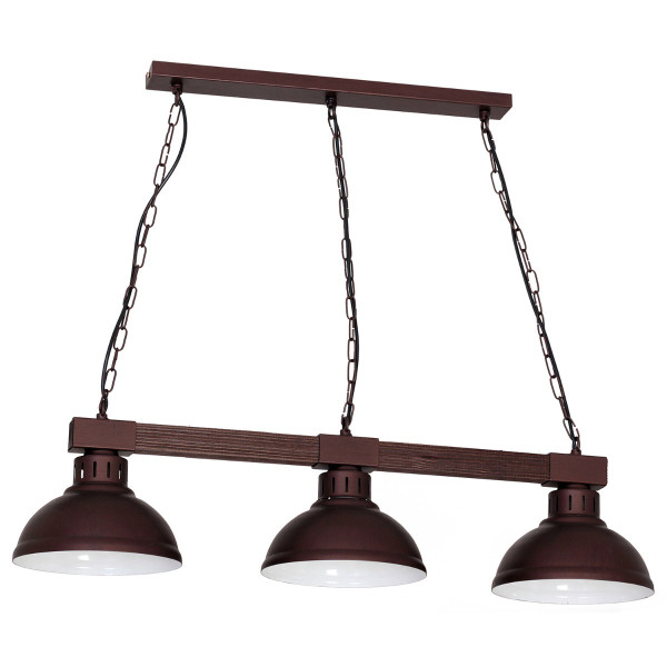 Lampa wisząca brązowa-ciemne drewno Hakon 3xE27x15W Luminex 846544