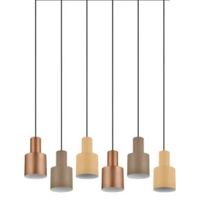 Lampa wisząca brązowa-odcienie brązu AGUDO 6xE27x40W wym: 150x85x27 cm Trio 850185