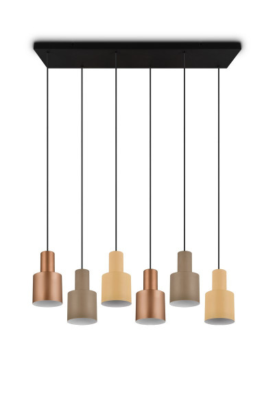 Lampa wisząca brązowa-odcienie brązu AGUDO 6xE27x40W wym: 150x85x27 cm Trio 850185
