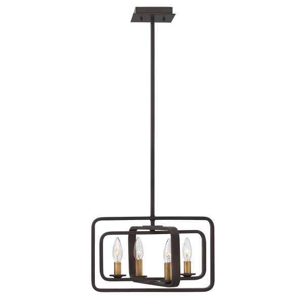 Lampa wisząca brązowa Quentin 4xE14x60W wym: 117,4x38,1x33 cm Hinkley 849523