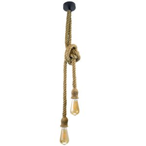 Lampa wisząca brązowa ROPE 2xE27x12W wym: 150x10x10 cm Polux 854338