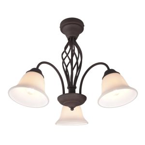 Lampa wisząca brązowo-biała RUSTICA 3xE14x40W wym: 42,5x55x55 cm Trio 852240 Lampa wisząca brązowo-biała RUSTICA 3xE14x40W wym: 42,5x55x55 cm Trio 852240