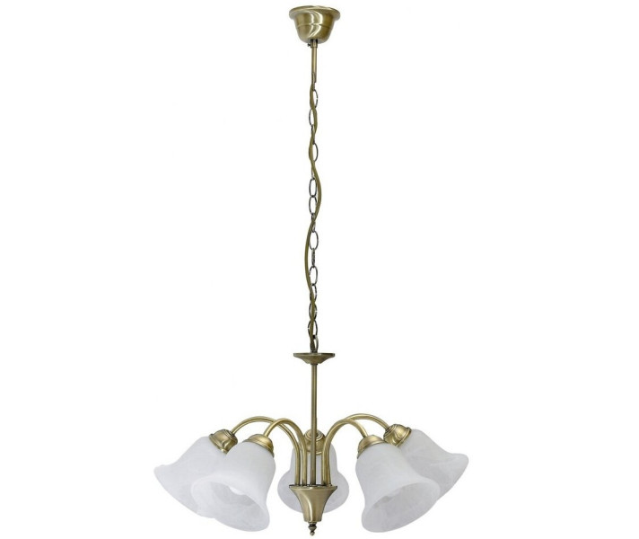 Lampa wisząca brązowo-białe szkło alabastrowe Francesca 5xE14x15W Rabalux 959170