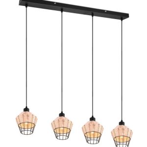 Lampa wisząca brązowo-czarna BORKA 4xE27x40W wym: 150x95x17,5 cm RL 856320 Lampa wisząca brązowo-czarna BORKA 4xE27x40W wym: 150x95x17,5 cm RL 856320