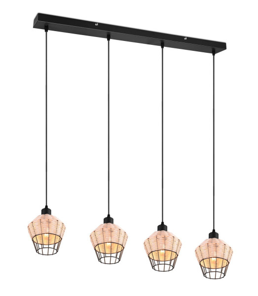 Lampa wisząca brązowo-czarna BORKA 4xE27x40W wym: 150x95x17,5 cm RL 856320
