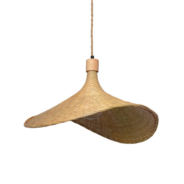 Lampa wisząca brązowo-jasne drewno BOHO 1xE27x40W wym: 135x53x40 cm Abruzzo 851403
