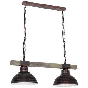 Lampa wisząca brązowo-jasne drewno Hakon 2xE27x15W wym: 68x60x21 cm Luminex 845879 Lampa wisząca brązowo-jasne drewno Hakon 2xE27x15W wym: 68x60x21 cm Luminex 845879